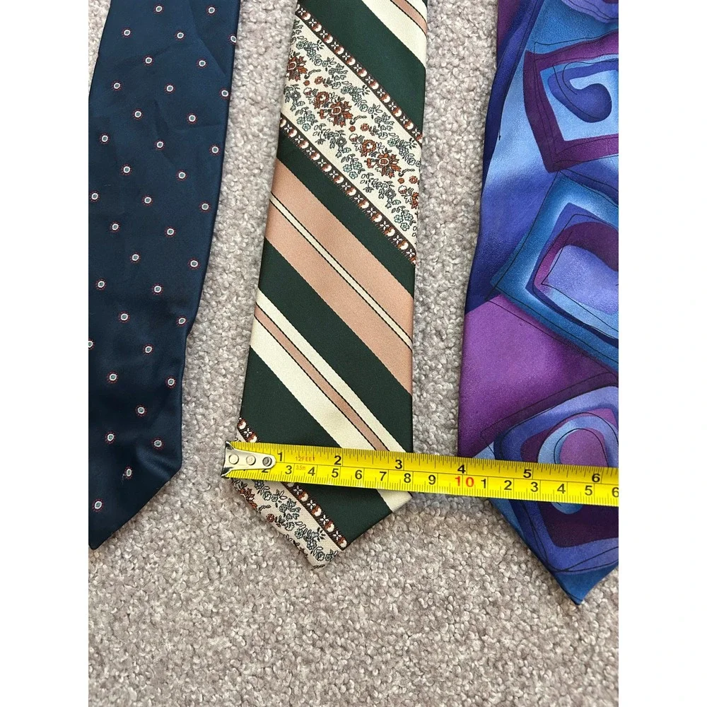 90s Formal Neckties Mens OS Multicolor Excellent Silk Abstract Striped Lot 4